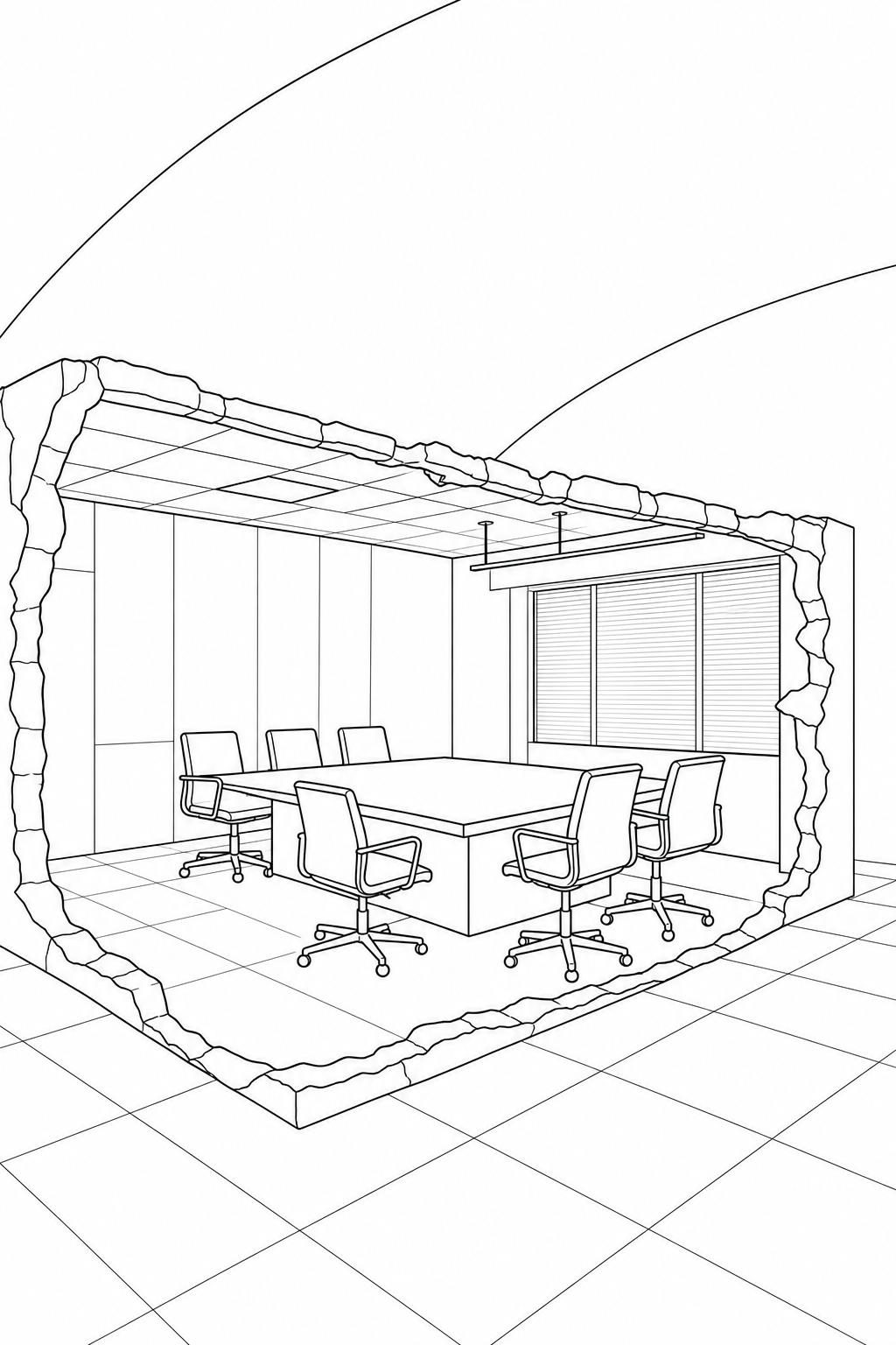 Basic linework and room construction for the Comet Core cover